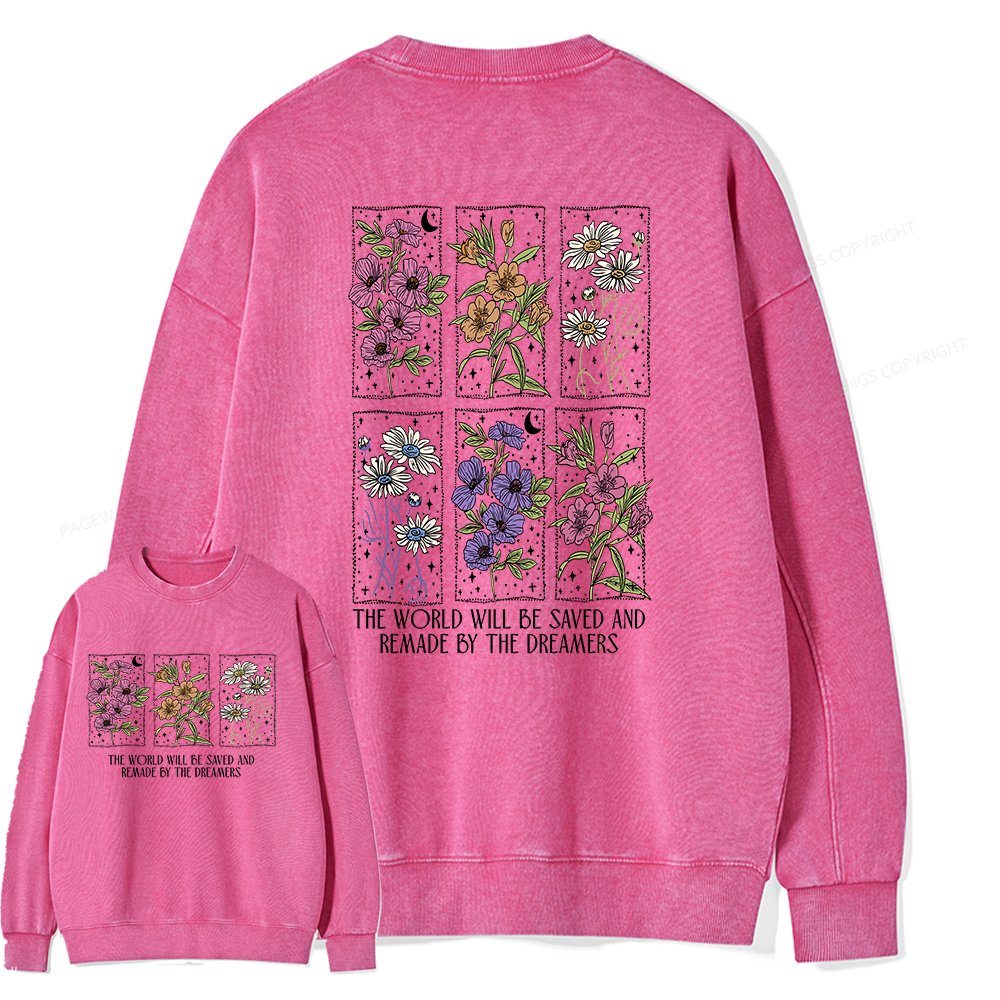 Pagewings The World Will Be Saved And Remade Unisex Washed Sweatshirt