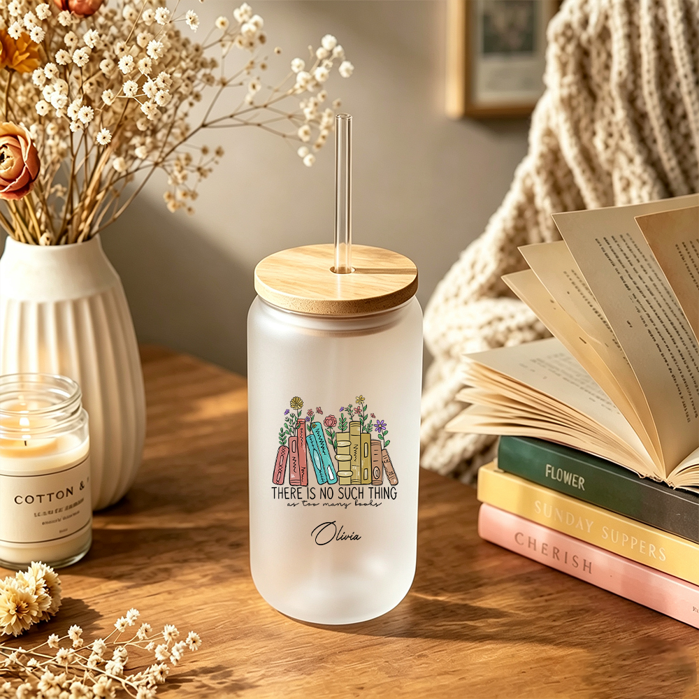 Pagewings Personalized Book Lovers Glass Can Tumbler
