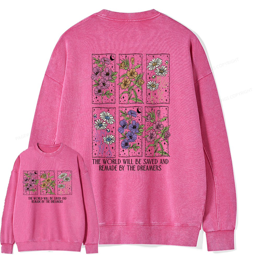 Pagewings The World Will Be Saved And Remade Unisex Washed Sweatshirt
