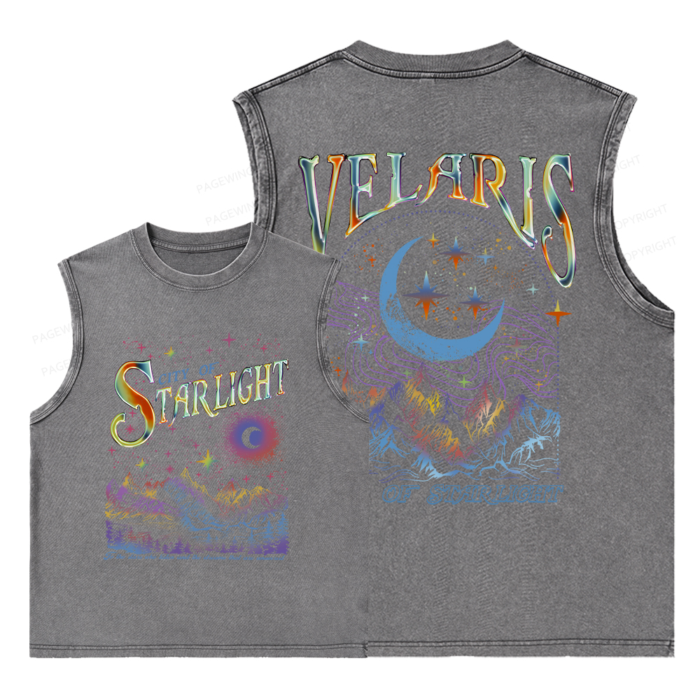 Pagewings Velaris City Of Starlight ACOTAR Two-Sided Unisex Washed Tank Top