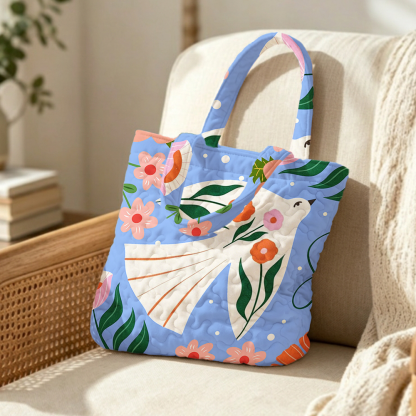 Pagewings Bookish Vibe Quilted Tote Bag