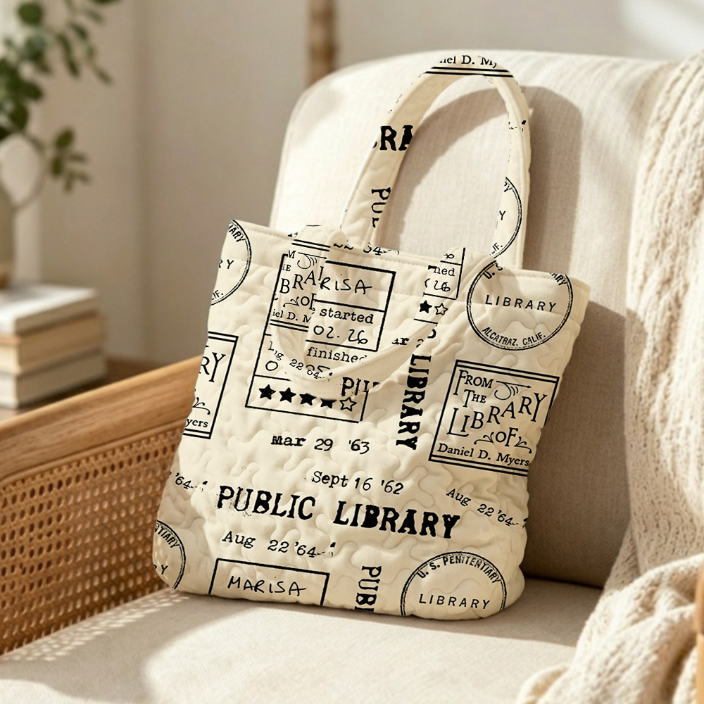 Pagewings Public Library Quilted Tote Bag
