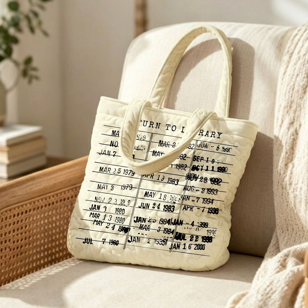 Pagewings Return to Library Quilted Tote Bag
