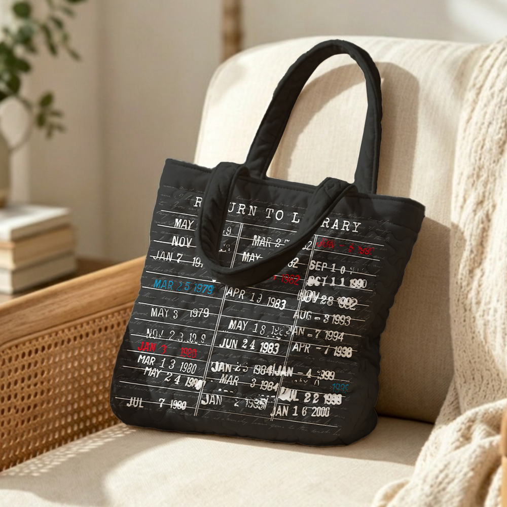 Pagewings Return to Library Quilted Tote Bag