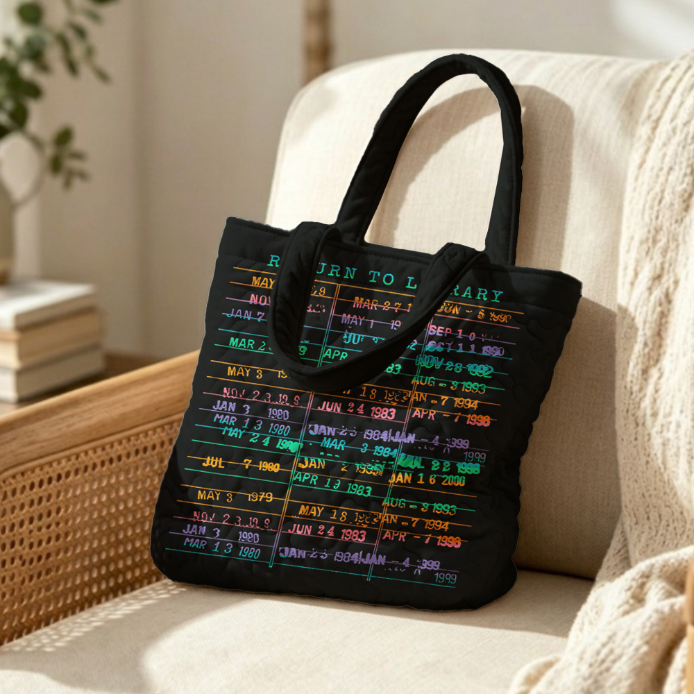 Pagewings Return to Library Quilted Tote Bag