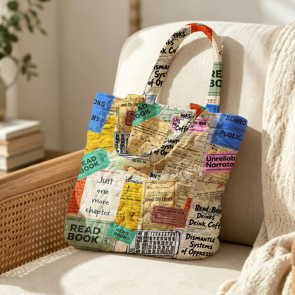 Pagewings Bookish Vibe Quilted Tote Bag