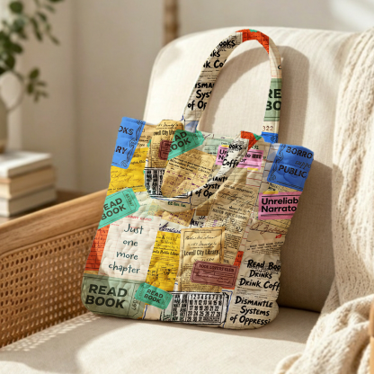 Pagewings Bookish Vibe Quilted Tote Bag