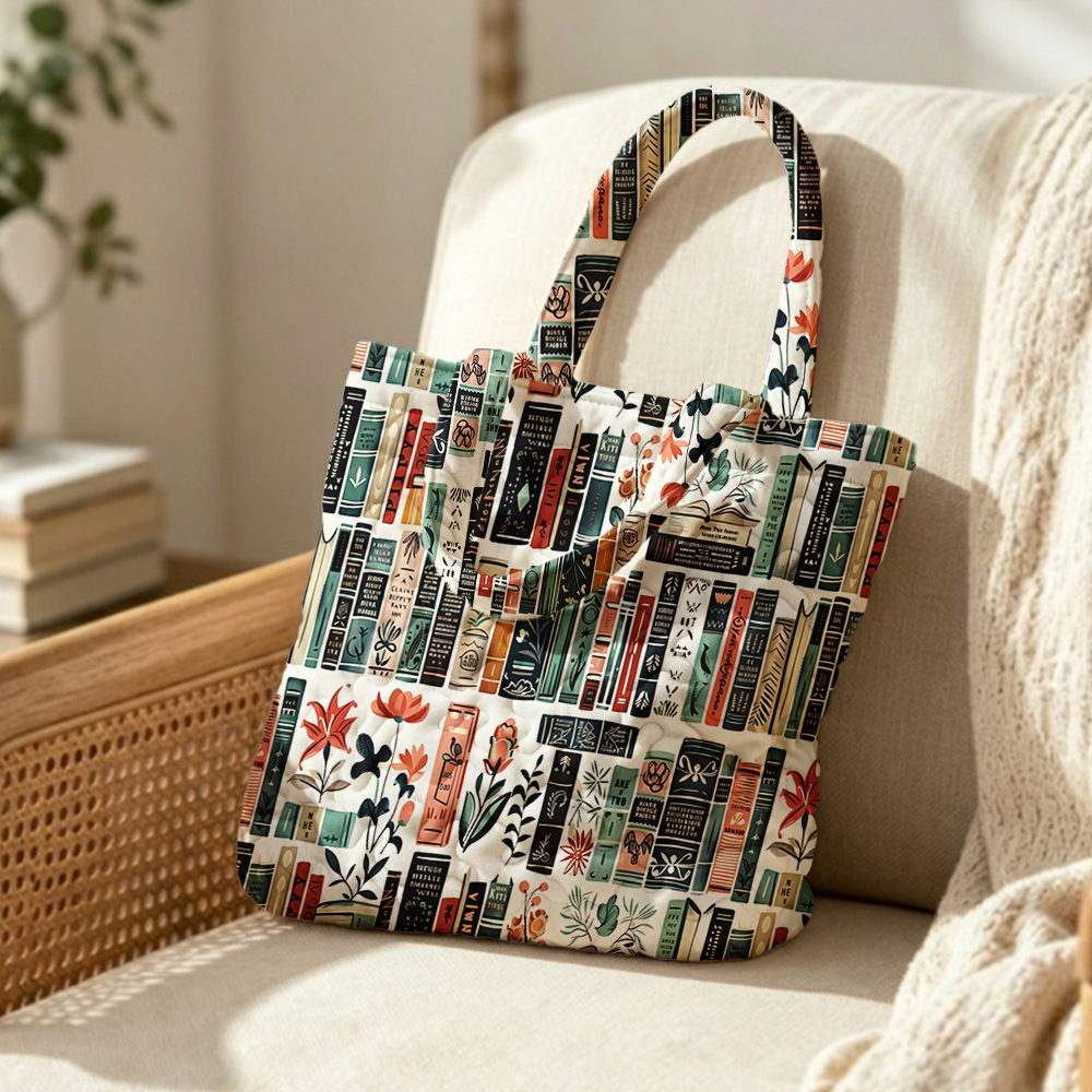 Pagewings Bookish Vibe Quilted Tote Bag