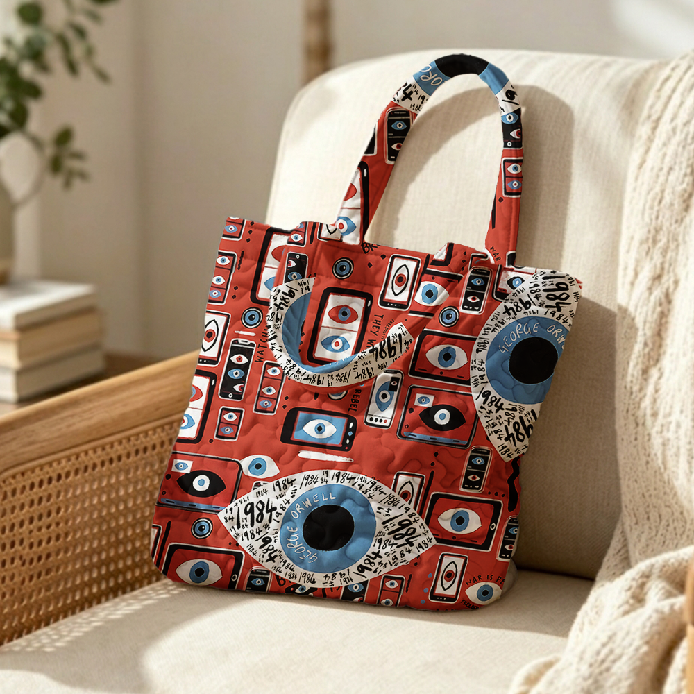 Pagewings Dystopian Book LoversQuilted Tote Bag