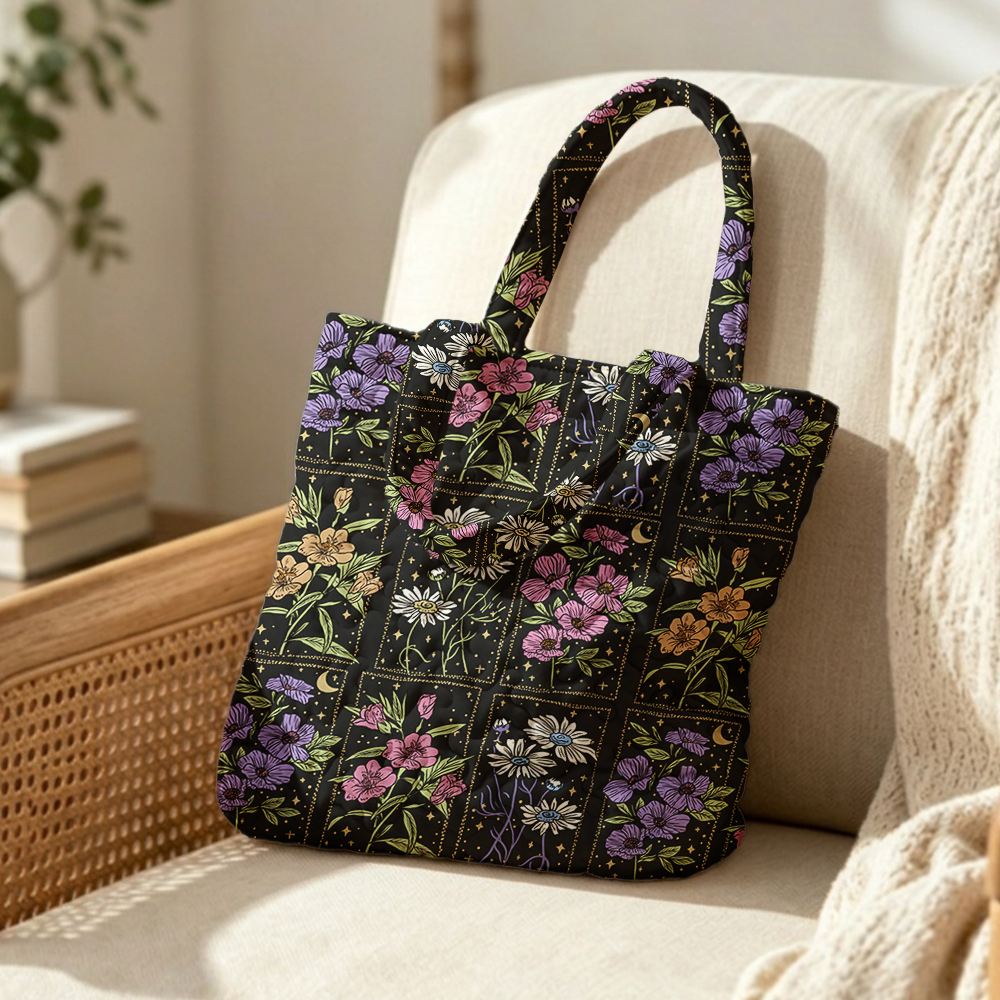Pagewings Fantasy Bookish Quilted Tote Bag