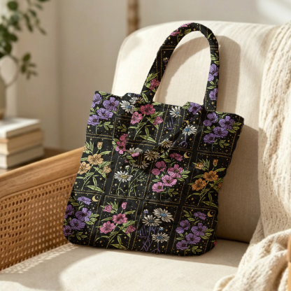 Pagewings Fantasy Bookish Quilted Tote Bag