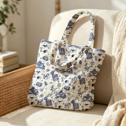 Pagewings Sci Fi Bookish Quilted Tote Bag