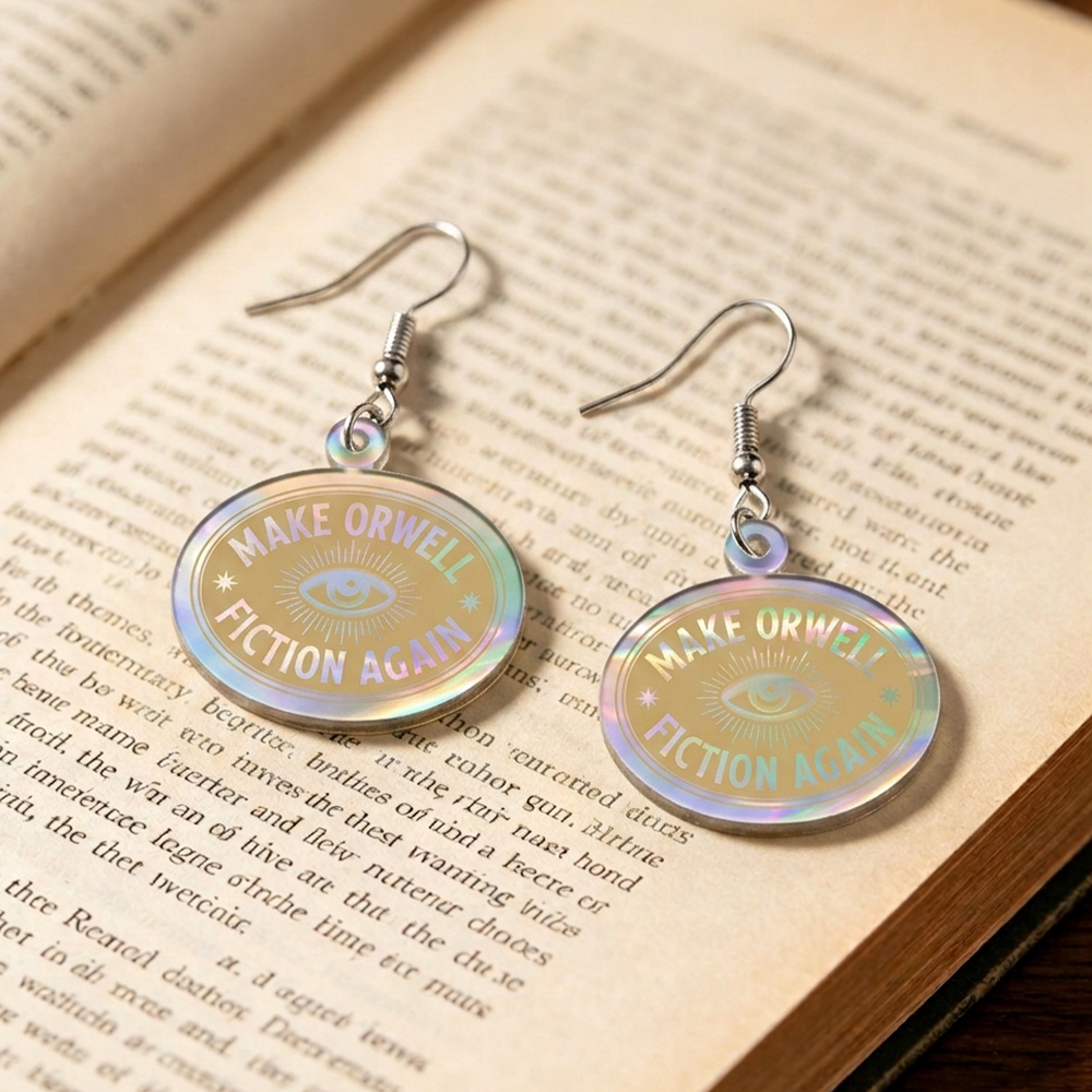 Pagewings Make Orwell Fiction Again Earrings