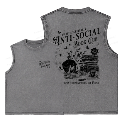 Pagewings Anti-social Book Club Comfort Colors Unisex Washed Tank Top