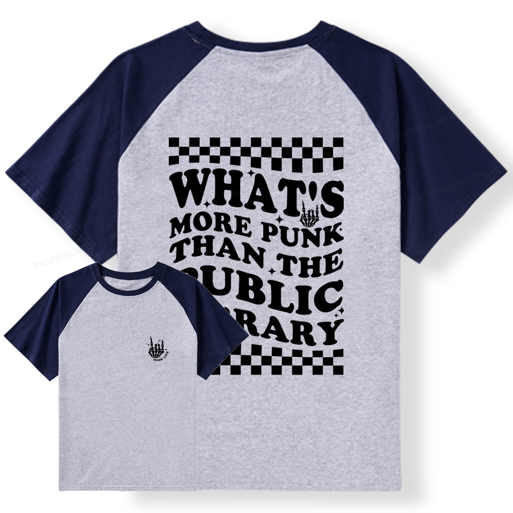 Pagewings punk the public library Raglan T-shirt