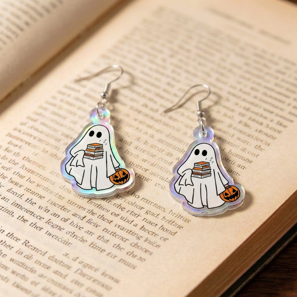 Pagewings Ghost Reading Earrings
