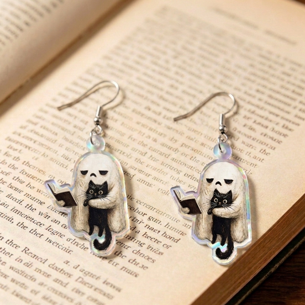 Pagewings Ghost Reading Earrings