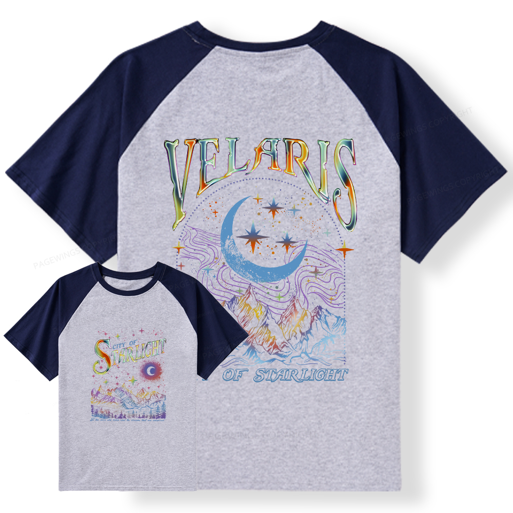 Pagewings Velaris City Of Starlight ACOTAR Two-Sided Raglan T-shirt