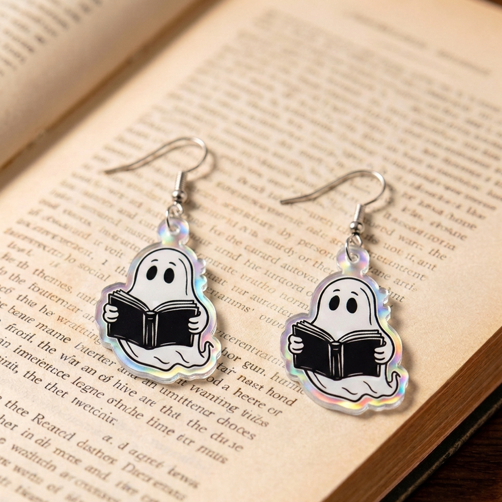 Pagewings Ghost Reading Earrings