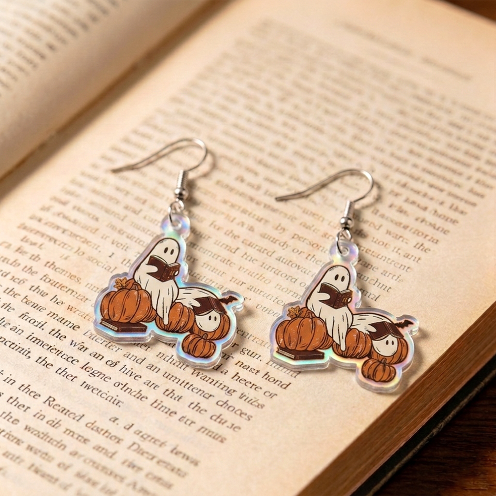 Pagewings Ghost Reading Earrings
