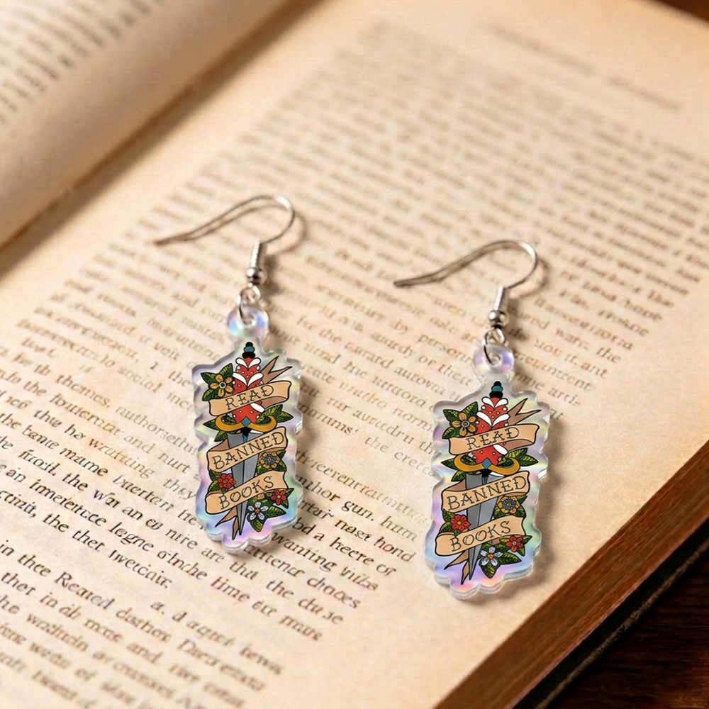 Pagewings Read Banned Books Earrings