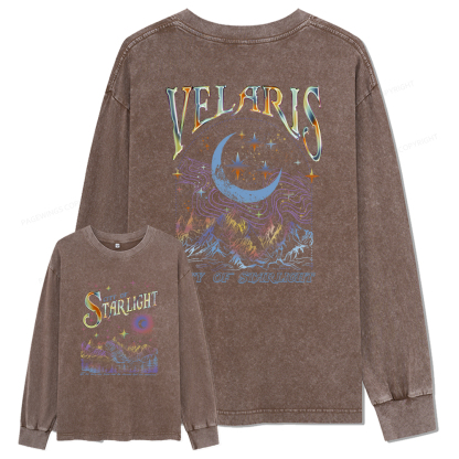 pagewings Velaris City Of Starlight ACOTAR Two-Sided Unisex Washed Long Sleeve T-shirt