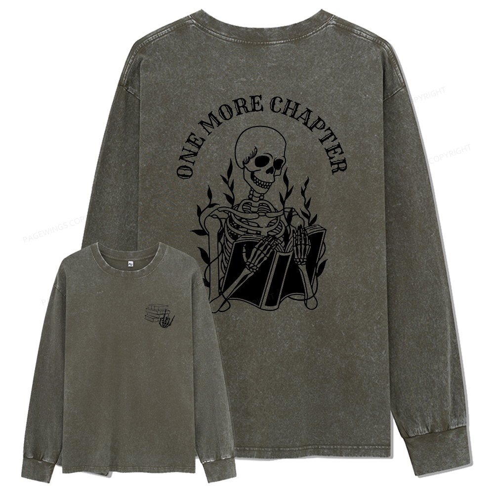 pagewings One More Chapter Unisex Washed Long Sleeve T-shirt