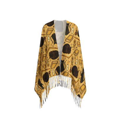 Pagewings Autumn Cat Bookish Long Fringe Scarf