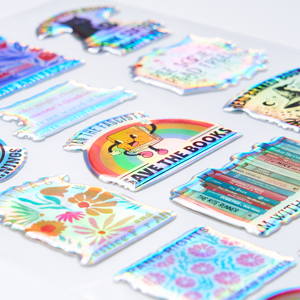 Pagewings Banned Books Holographic Stickers