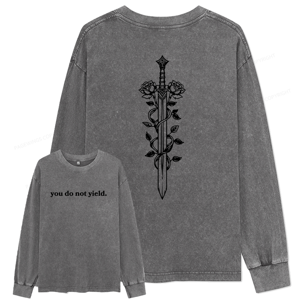 pagewings Throne of Glass Merch Unisex Washed Long Sleeve T-shirt