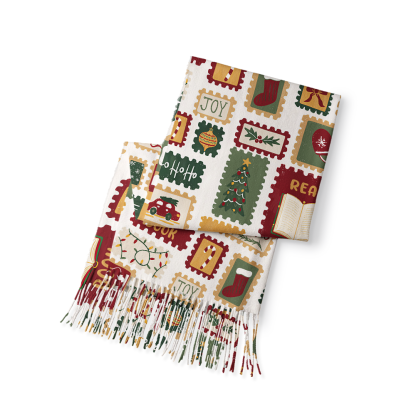 Pagewings Christmas Book Long Fringe Scarf 