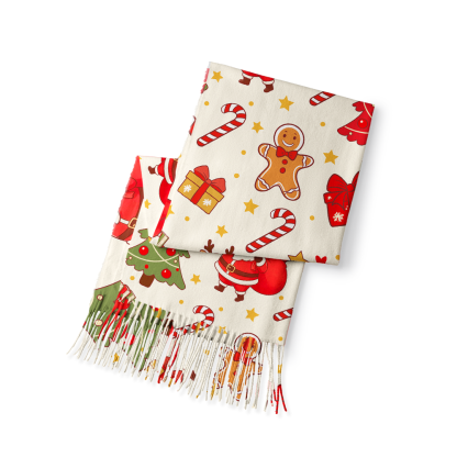 Pagewings Christmas Book Long Fringe Scarf 
