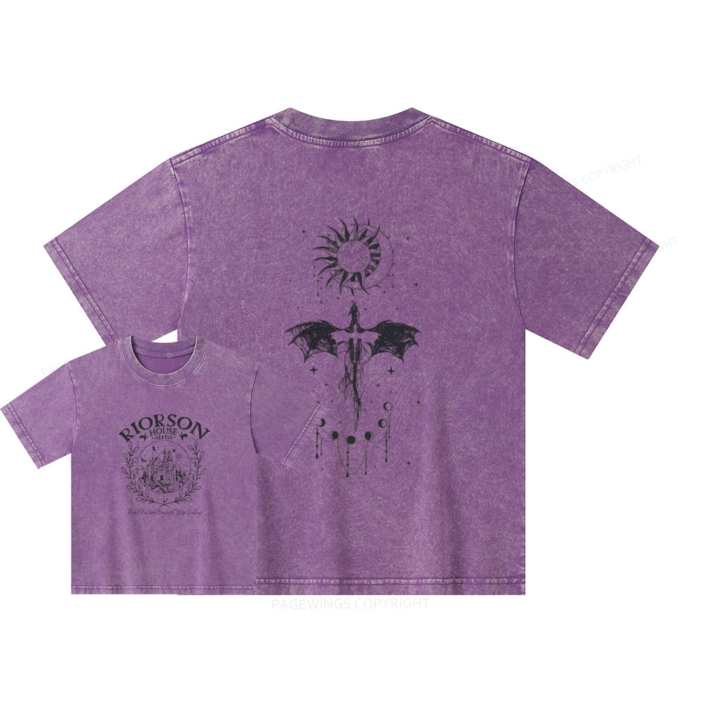 Pagewings Fourth Wing Unisex Kids Washed T-shirt