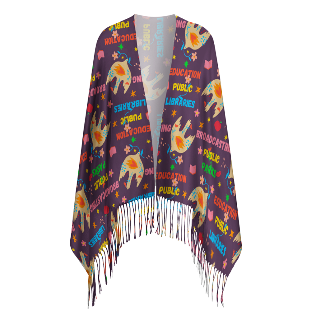 Pagewings Public Libraries Long Fringe Scarf