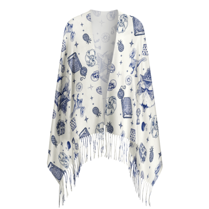 Pagewings Sci-fi Cat Long Fringe Scarf