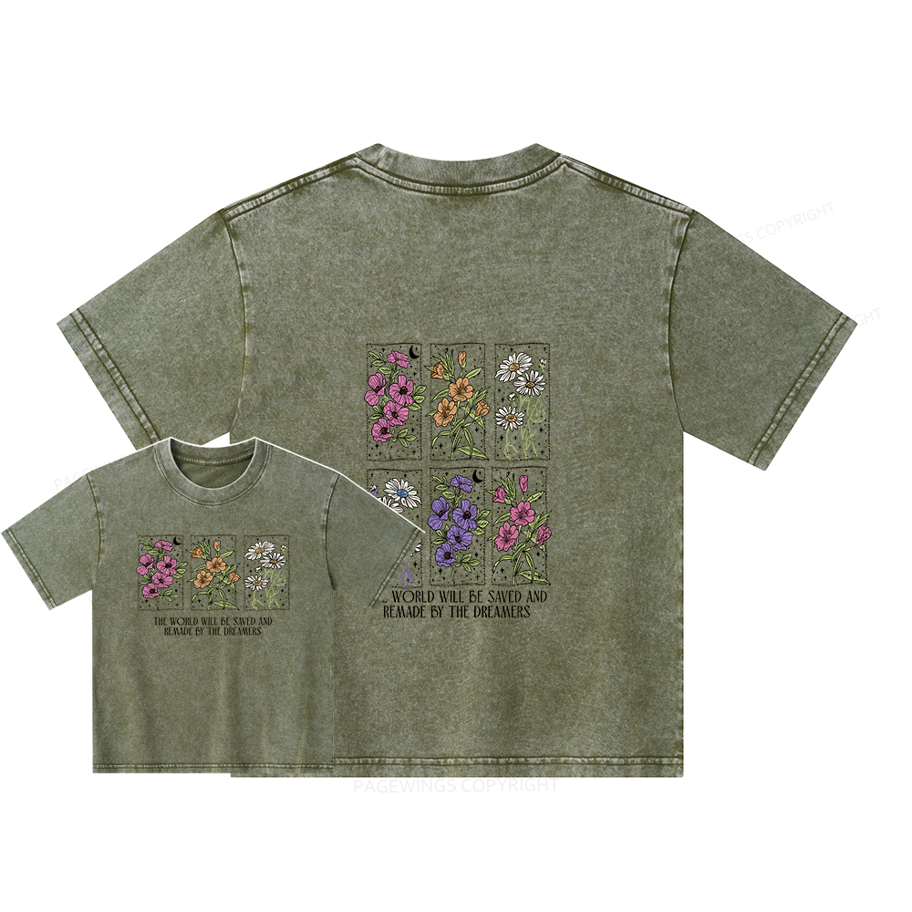 Pagewings The World Will Be Saved And Remade Unisex Kids Washed T-shirt