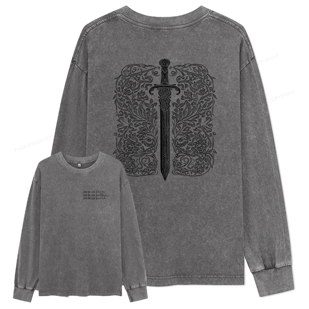 pagewings You Do Not Yield Unisex Washed Long Sleeve T-shirt