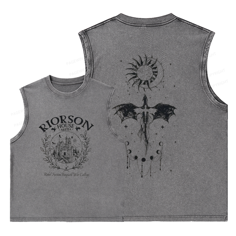 Pagewings Fourth Wing Unisex Washed Tank Top