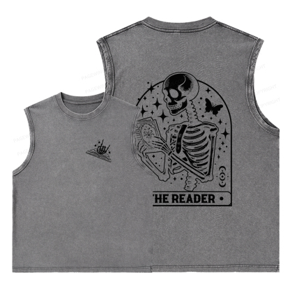 Pagewings The Reader Tarot Card Shirt Unisex Washed Tank Top