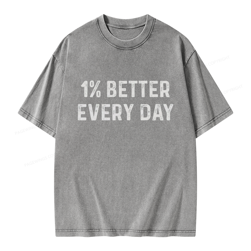 Pagewings 1% Better Every Day Unisex Washed T-shirt
