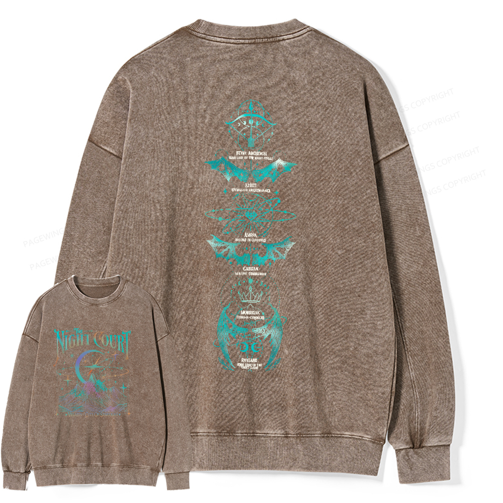 Pagewings The Night Court  Unisex Washed Sweatshirt