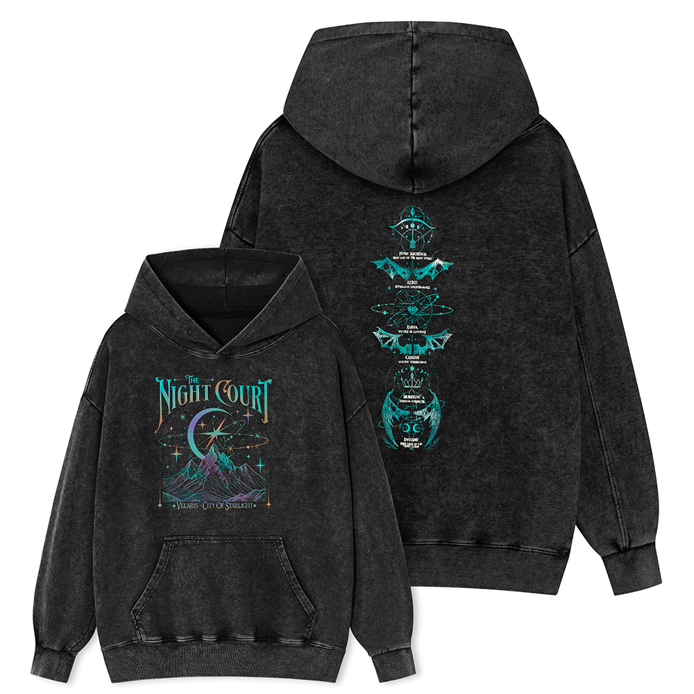 Pagewings The Night Court Unisex Washed Hoodie