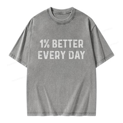 Pagewings 1% Better Every Day Unisex Washed T-shirt