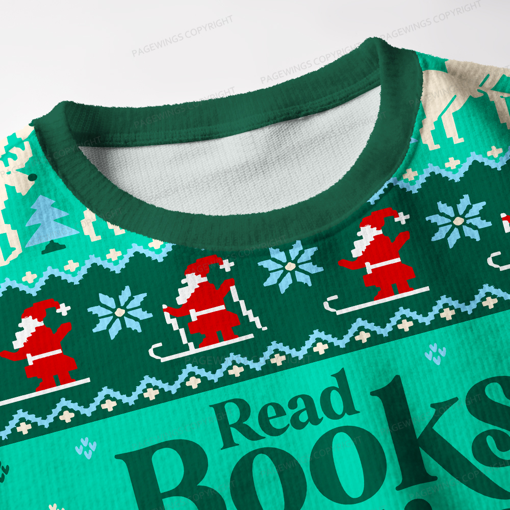 Pagewings Read Books Be Kind Stay Weird Unisex Ugly Knit Sweatshirt