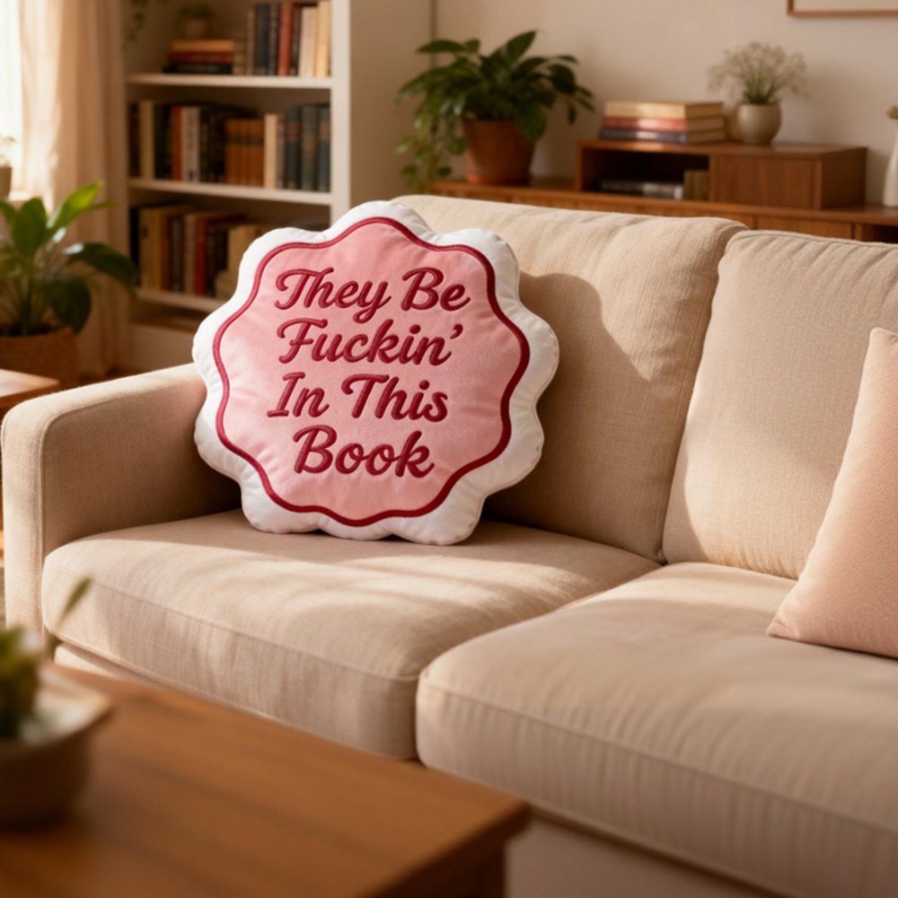 Pagewings They Be Fuckin' In This Book Shaped Throw Pillow
