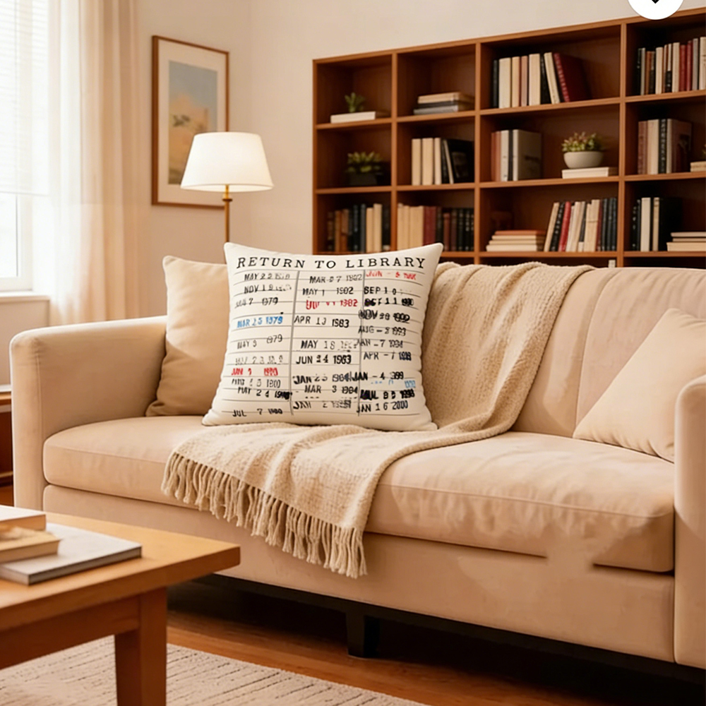 Pagewings Return to Library Shaped Throw Pillow