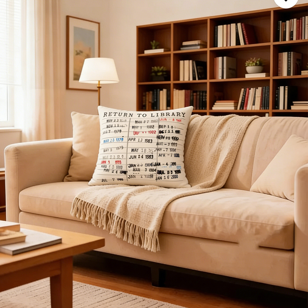 Pagewings Return to Library Shaped Throw Pillow