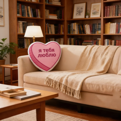 Pagewings I Love You Shaped Throw Pillow