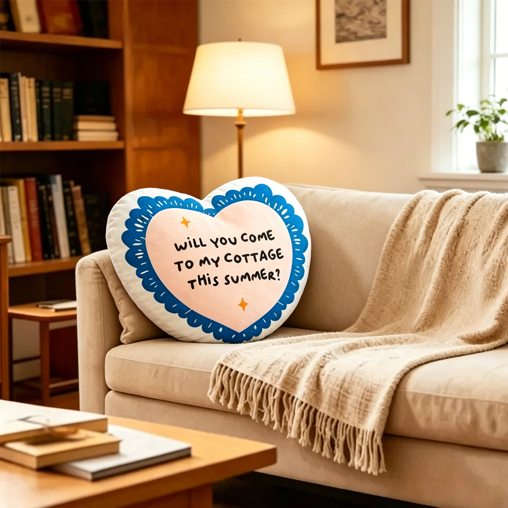 Pagewings Will You Come to My Cottage Shaped Throw Pillow