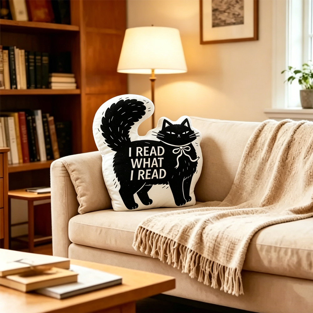 Pagewings Cat Lover Shaped Throw Pillow
